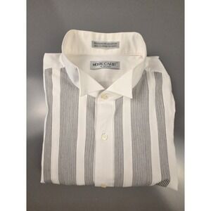 Monte Carlo Vintage Tuxedo Shirt Wing Tip Collar Striped Panel XL 17-17.5"